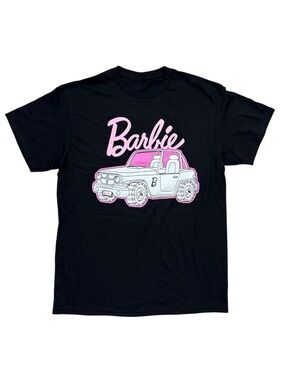 ⭐️ Barbie Black Tee with Pink & White Car Graphic